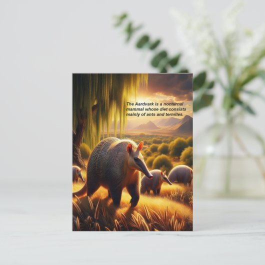 Twee Aardvark tedere miereneter moederlijke liefde Briefkaart (Staand voorkant)