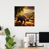 Twee Aardvark tedere miereneter moederlijke liefde Poster (Thuiskantoor)