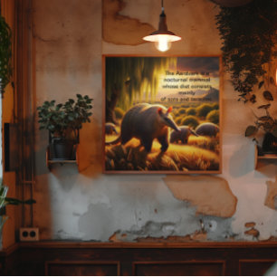 Twee Aardvark tedere miereneter moederlijke liefde Poster