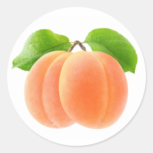 Twee abrikozen ronde sticker (Voorkant)