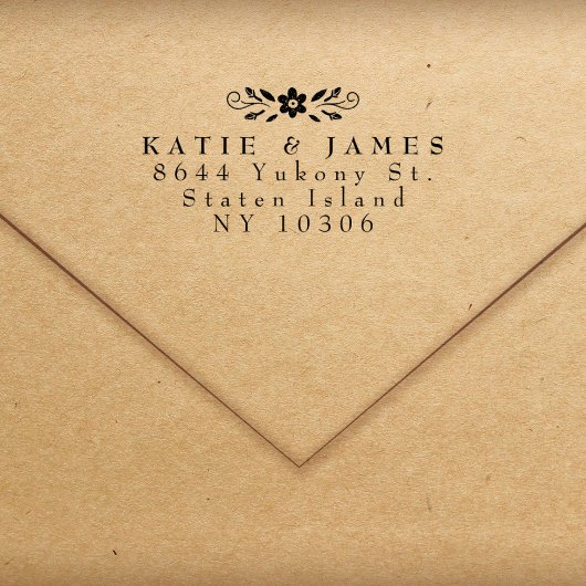 Twee achternamen Modern Chic paar terug adres Zelfinktende Stempel