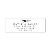 Twee achternamen Modern Chic paar terug adres Zelfinktende Stempel (Design)