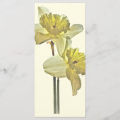 Twee achterover verlichte narcissen bruiloft menu (Achterkant)