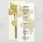 Twee achterover verlichte narcissen bruiloft menu (Voorkant / Achterkant)