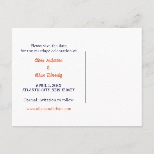 Twee achtertuin bruiloft opslaan Datum Aankondigingskaart (Achterkant)