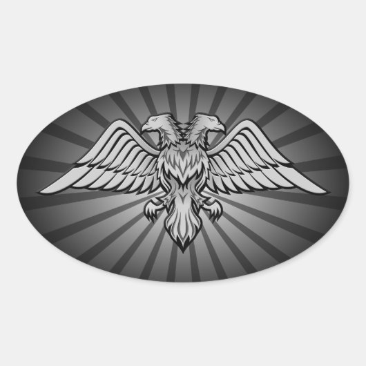 Twee adelaars ovale sticker (Voorkant)