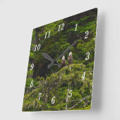 Twee adelaars Perched Painterly Wandklok (Hoek)