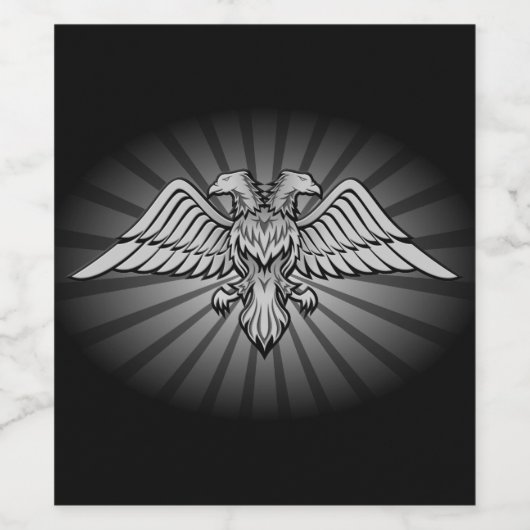 Twee adelaars wijn etiket (Enkel label)