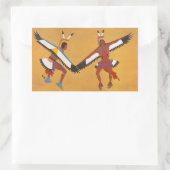 Twee Adelaarsdansers Rechthoekige Sticker (Tas)