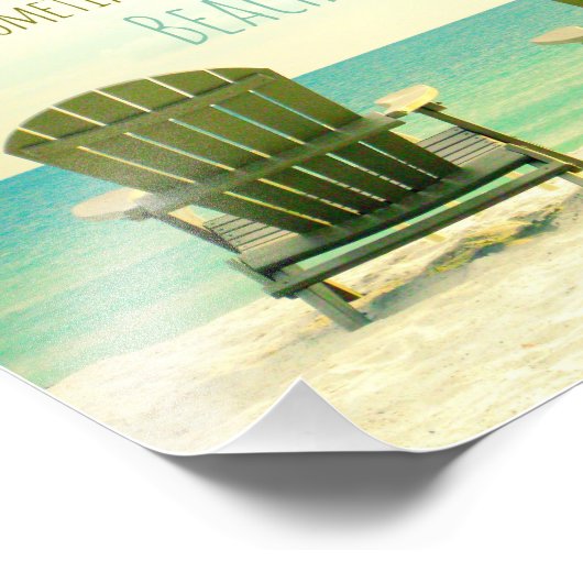 Twee Adirondack Chairs op het strand II Foto Afdruk (Hoek)