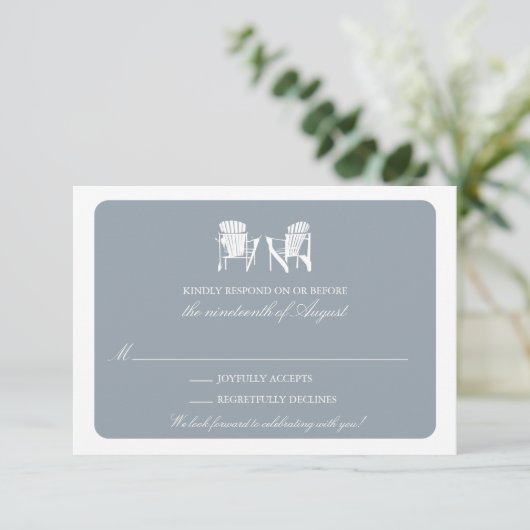 Twee Adirondack Chairs RSVP Kaart (Staand voorkant)