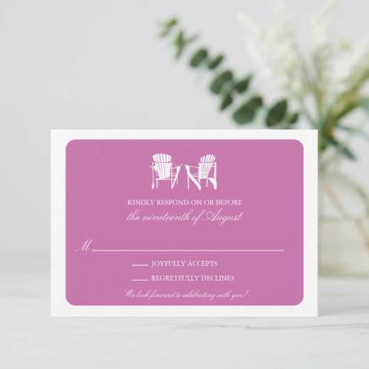 Twee Adirondack Chairs RSVP Kaart (Staand voorkant)