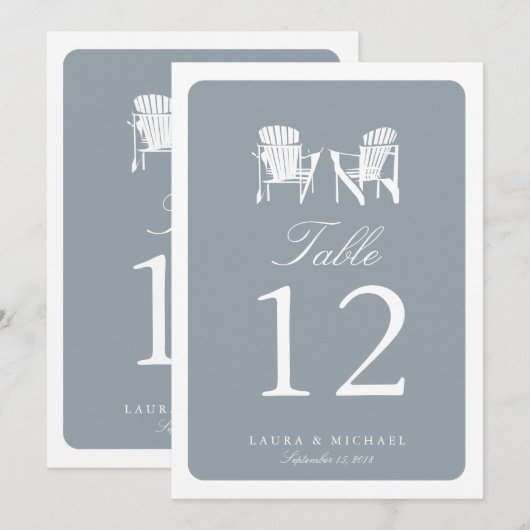 Twee Adirondack Chairs | Tabelnummer Kaart (Voorkant / Achterkant)