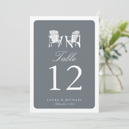 Twee Adirondack Chairs | Tabelnummer Kaart (Staand voorkant)