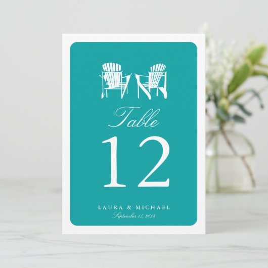 Twee Adirondack Chairs | Tabelnummer Kaart (Staand voorkant)