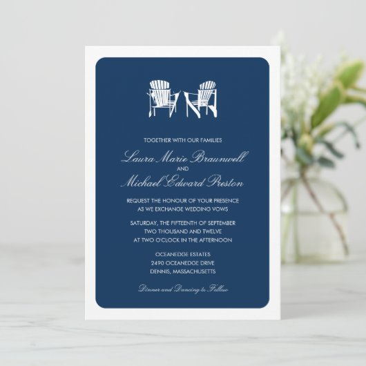Twee Adirondack Chairs Wedding Kaart (Staand voorkant)