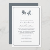 Twee Adirondack Chairs Wedding Kaart (Voorkant / Achterkant)
