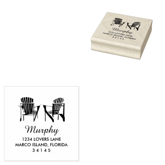 Twee Adirondack Chairs Wedding Rubberstempel (Gestempeld)
