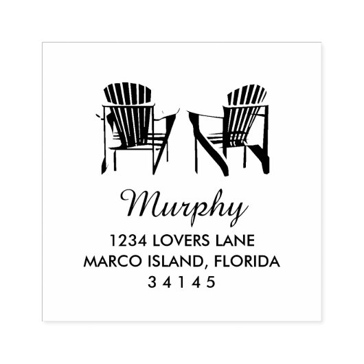 Twee Adirondack Chairs Wedding Rubberstempel (Afrduk)