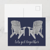 Twee Adirondack-stoelen en jouw tekst Briefkaart (Voorkant / Achterkant)