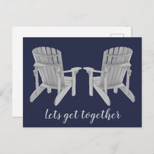 Twee Adirondack-stoelen en jouw tekst Briefkaart (Voorkant / Achterkant)