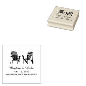 Twee Adirondack stoelen Lake of Beach bruiloft Rubberstempel (Gestempeld)