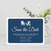 Twee Adirondack Stoelen Redden de Dag Save The Date (Staand voorkant)