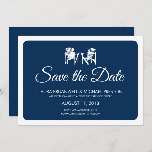 Twee Adirondack Stoelen Save the Date (Voorkant / Achterkant)
