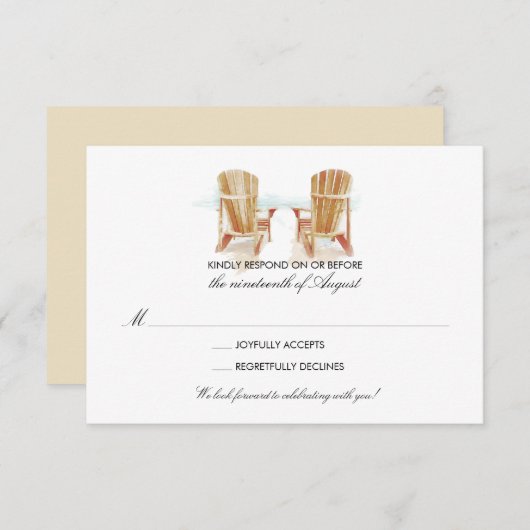 Twee Adirondackstoelen in waterverf RSVP (Voorkant / Achterkant)