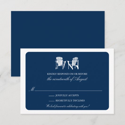 Twee Adirondackstoelen RSVP Kaart (Voorkant / Achterkant)