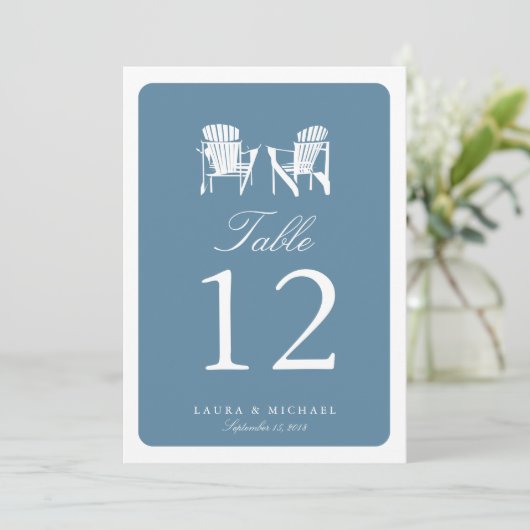 Twee Adirondackstoelen | Tafelnummer (Staand voorkant)