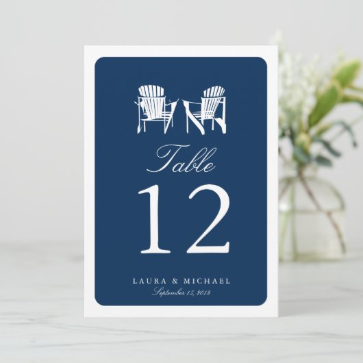 Twee Adirondackstoelen | Tafelnummer (Staand voorkant)