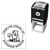 Twee Adorable Fretten Bibliotheek Boeknaam Zelfinktende Stempel (In situ)