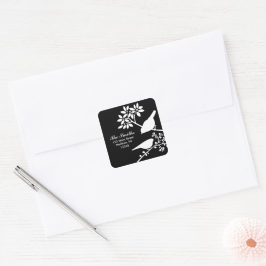 Twee Adresetiketten Vierkante Sticker (Envelop)