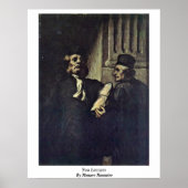 Twee advocaten van Honore Daumier Poster (Voorkant)