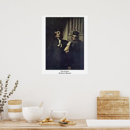 Twee advocaten van Honore Daumier Poster (Keuken)