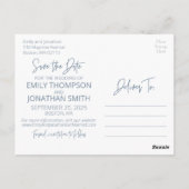 Twee Afbeelding Save The Date Briefkaart in Dusty  (Achterkant)