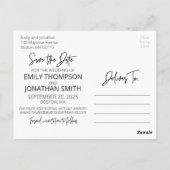 Twee Afbeelding Save The Date Briefkaart in het zw (Achterkant)