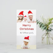 Twee Afbeeldingen kerstfotokaarten Feestdagenkaart (Staand voorkant)