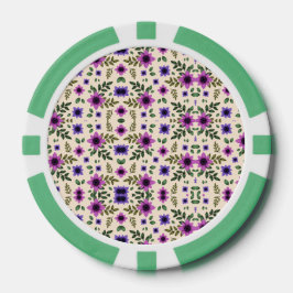 Twee afbeeldingen van een pokerchip met een kleurr