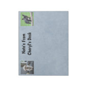 Twee Afbeeldingen van mijn hond op blauw Notitiebl Notitieblok (Linkerzijde)