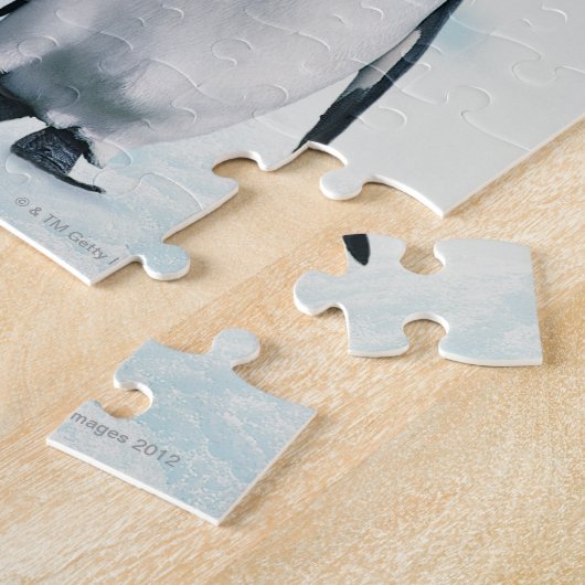 Twee affectionerende pinguïns legpuzzel (Zijkant)