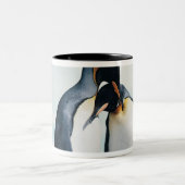 Twee affectionerende pinguïns tweekleurige koffiemok (Center)