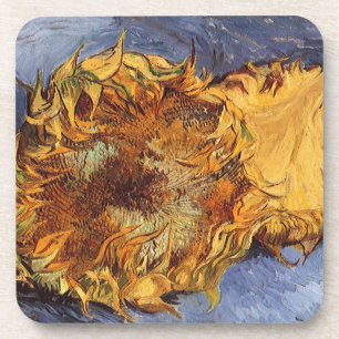 Twee afgesneden zonnebloemen door Vincent van Gogh Bier Onderzetter