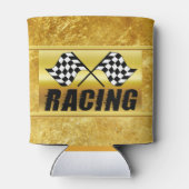 Twee afgevlakte racevlaggen voor de wedstrijd winn blikjeskoeler (Achterkant)