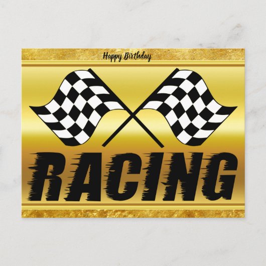 Twee afgevlakte racevlaggen voor de wedstrijd winn briefkaart (Voorkant)