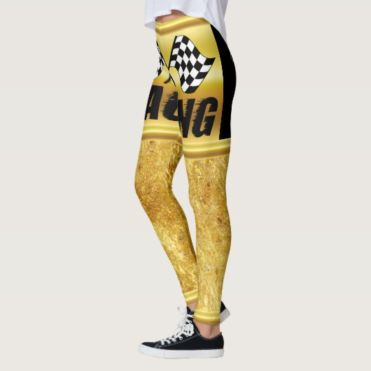 Twee afgevlakte racevlaggen voor de wedstrijd winn leggings (Links)