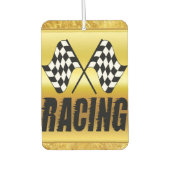 Twee afgevlakte racevlaggen voor de wedstrijd winn luchtverfrisser (Voorkant)