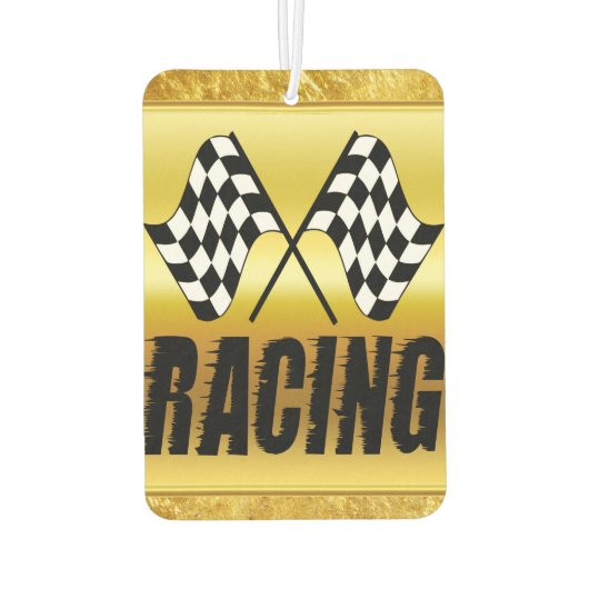 Twee afgevlakte racevlaggen voor de wedstrijd winn luchtverfrisser (Achterkant)