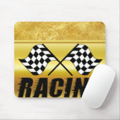 Twee afgevlakte racevlaggen voor de wedstrijd winn muismat (Met muis)